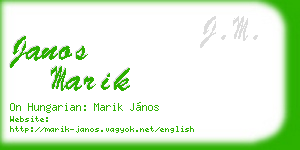 janos marik business card
