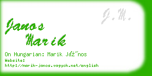 janos marik business card